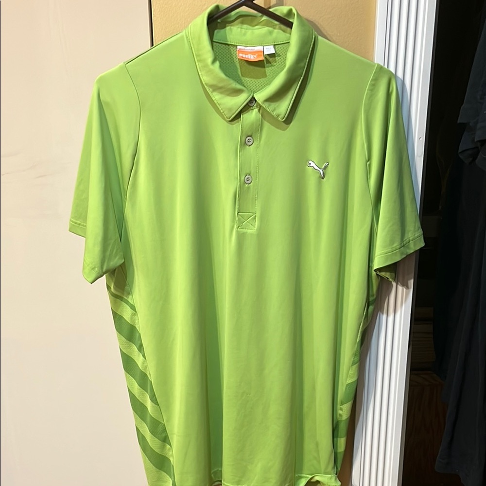 Puma Lime Green Rickie Fowler Cell Golf Shirt Size M